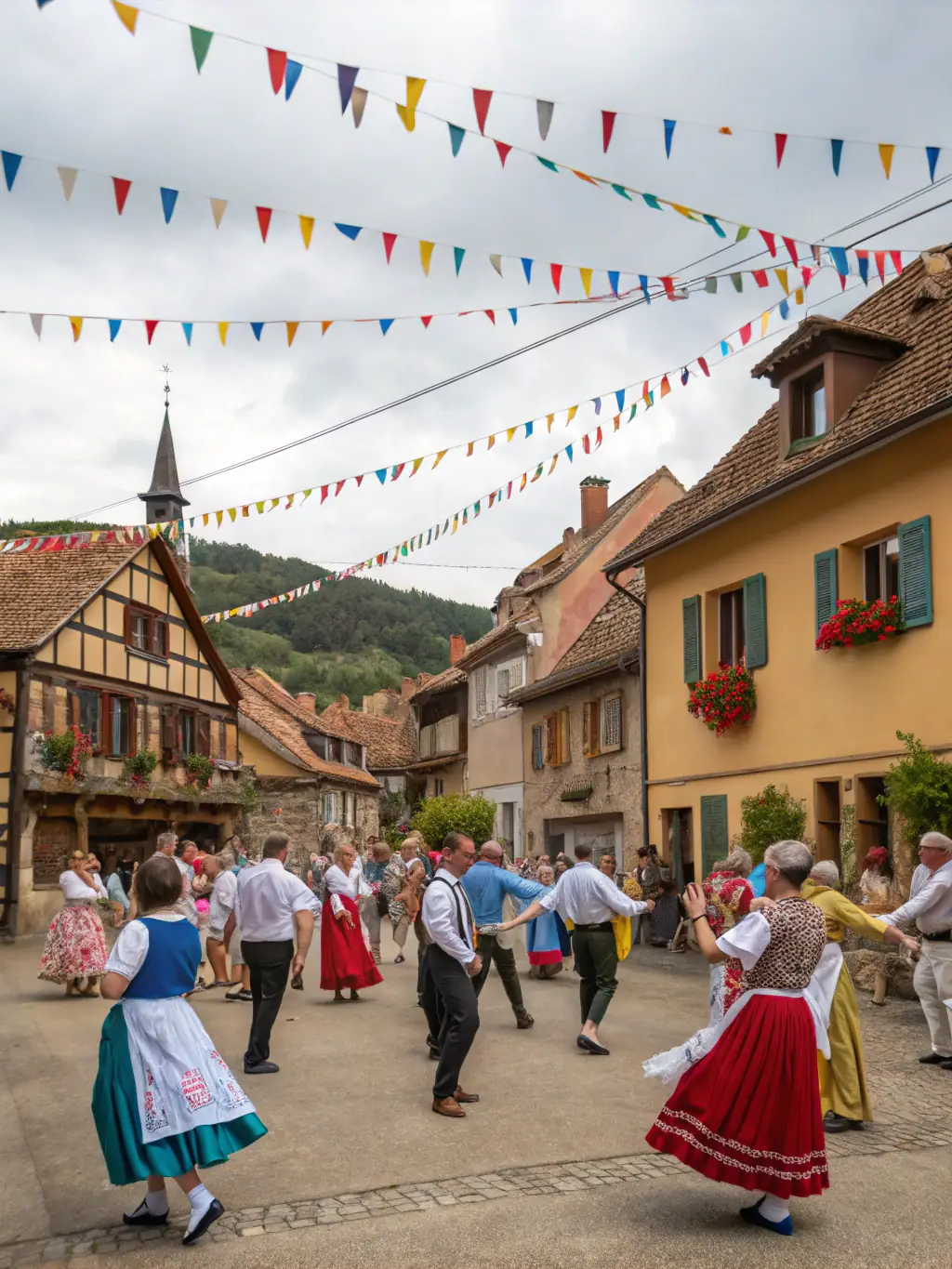 A photograph of a vibrant cultural event taking place at Moulin Celoux, featuring music, dance, or other artistic performances, highlighting the mill's role as a cultural hub.